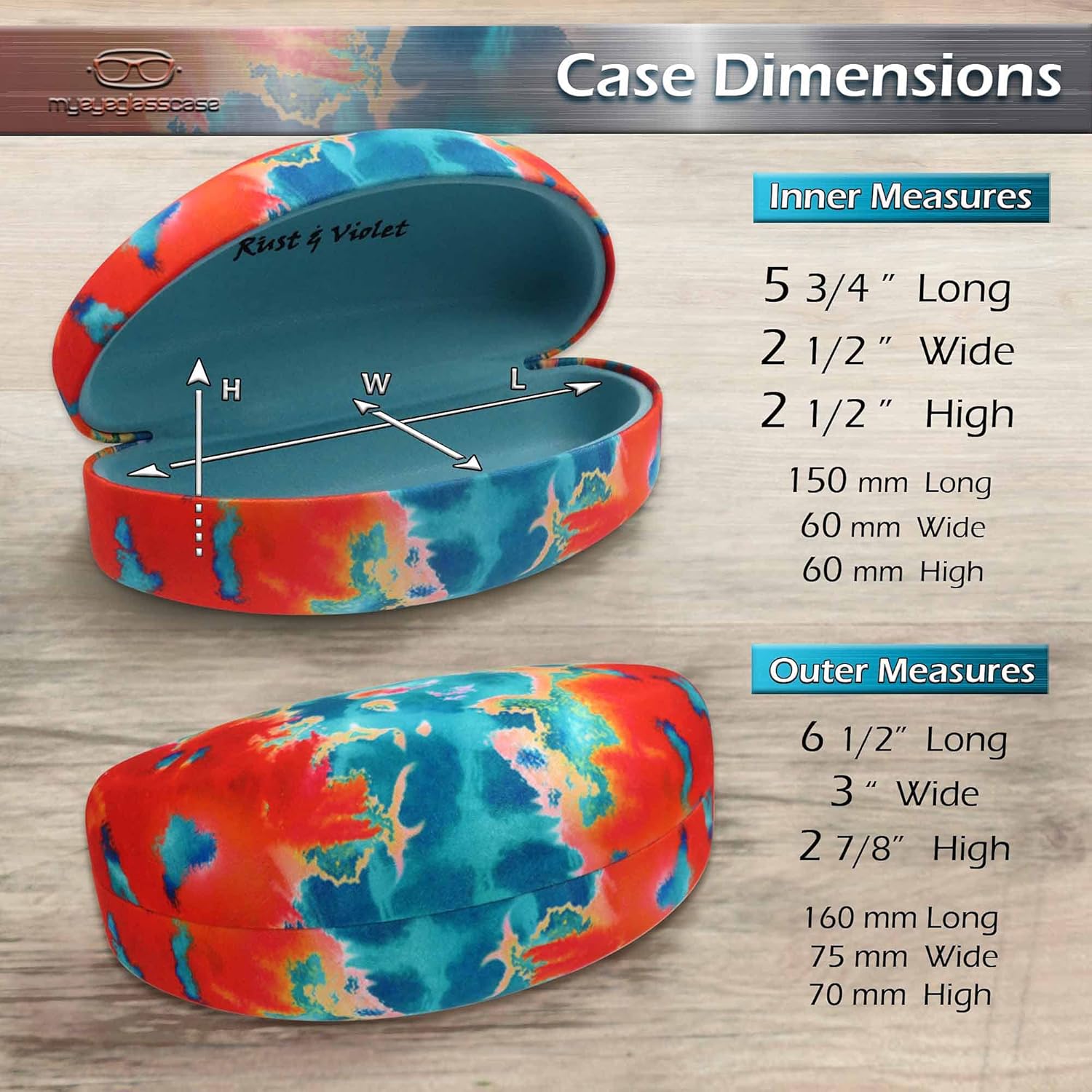 MyEyeglassCase Large Curved Sunglasses Case - Women Hard Shell Glasses Holder - XL Large Eyeglass Case with Pouch &Cloth - Image 4