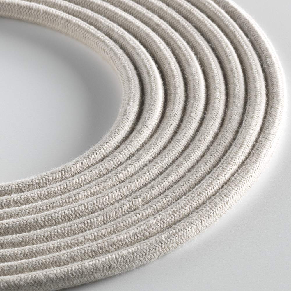 Câble Textile Rond Klartext LUMIÈRE 3 m - Éclairage Taupe Sécurisé