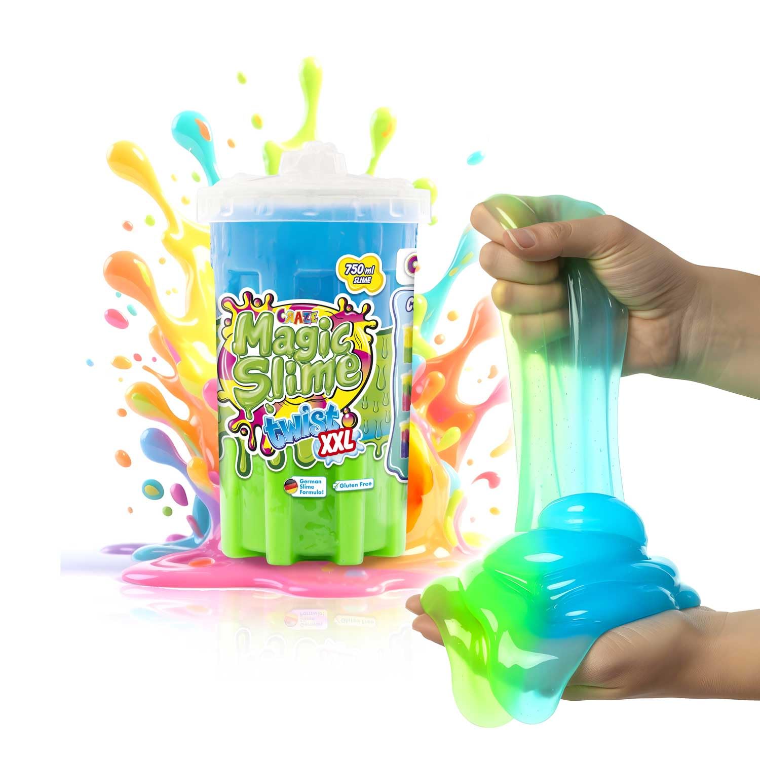 CRAZE Magic Slime Twist XXL wielobarwna magiczna dziecięca kokardka 750 ml kolorowa kokardka do zabawy 34934