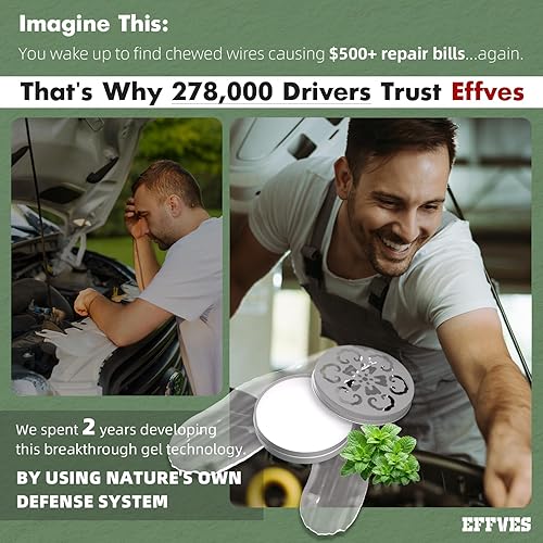 Miniatura 3 de Repelente de ratones, paquete de 4 con aceite de menta, disuasorio natural de roedores para el hogar, garaje, automóvil, interior y exterior, seguro