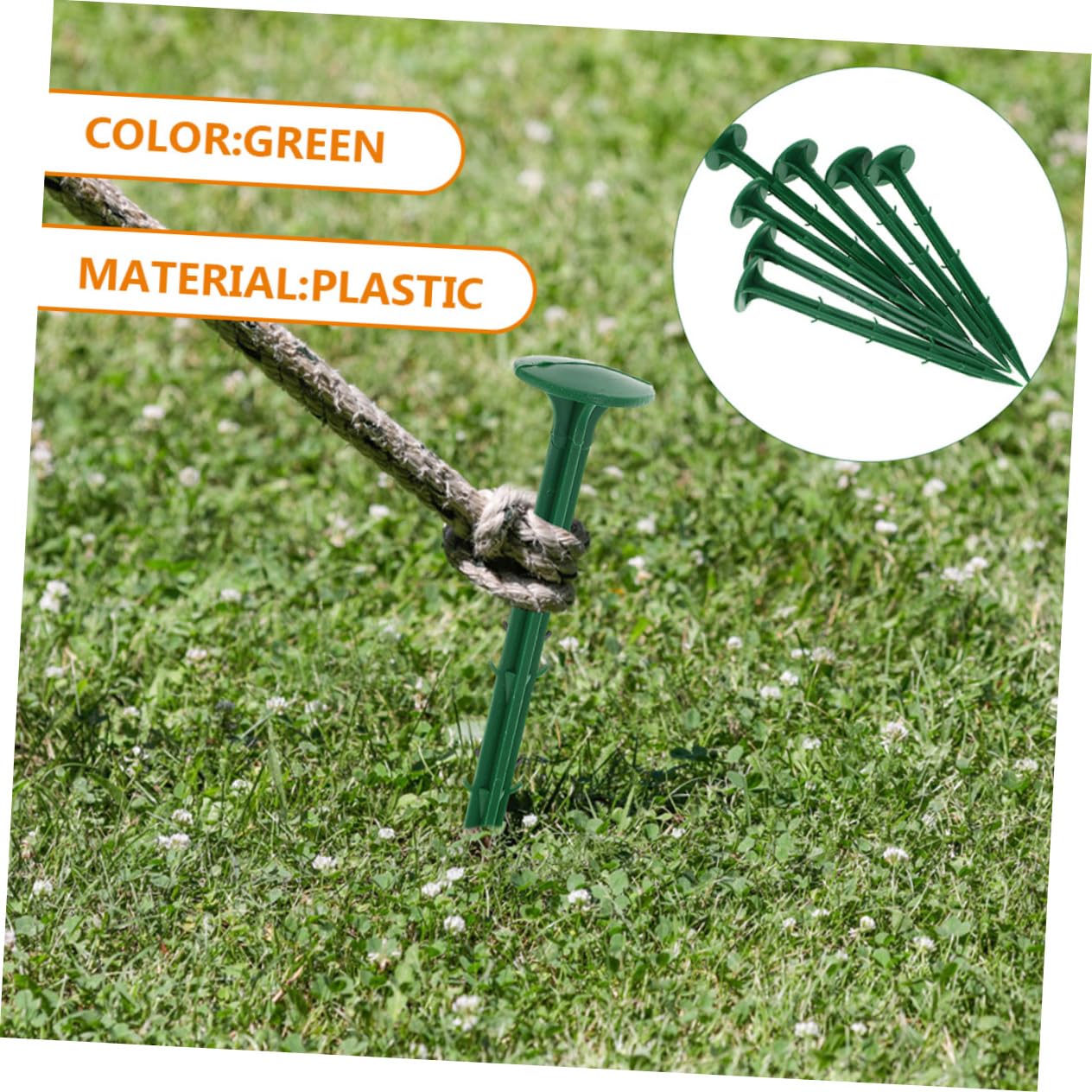 Piquets de Fixation au Verts 150 Pièces en Plastique pour Jardin