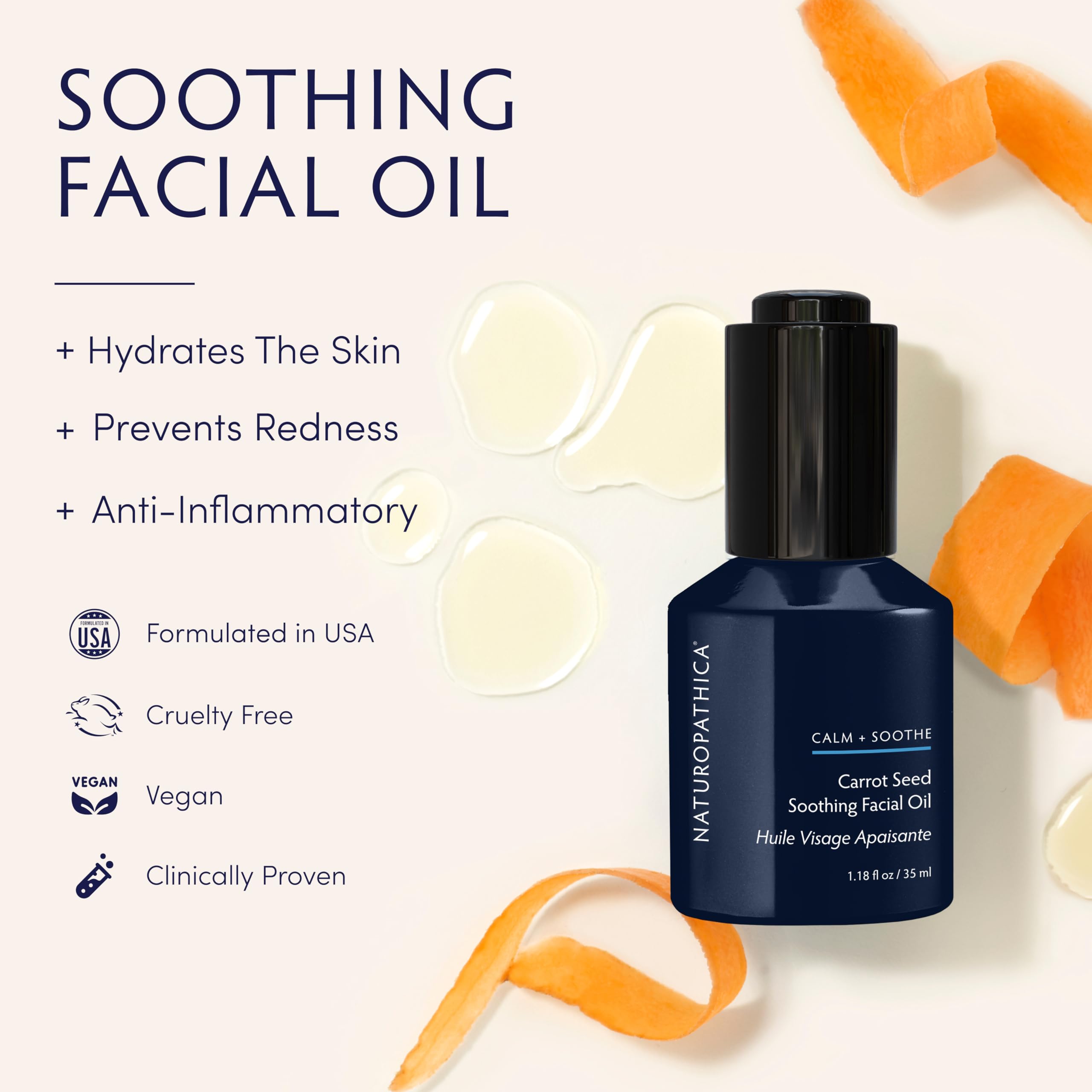 Naturopathica Aceite Facial Calmante de Semillas de Zanahoria [1 Onza]