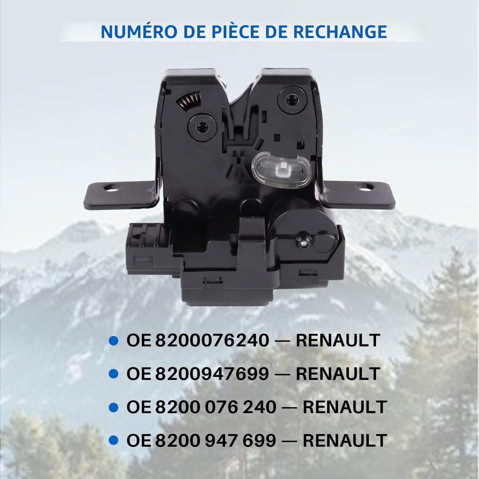 Serrure de hayon, serrure de coffre de hayon de rechange pour Scénic II JM Modus/Grand Modus F JP Clio III Hatchback Accessoires de voiture Pièce # 8200947699 8200076240