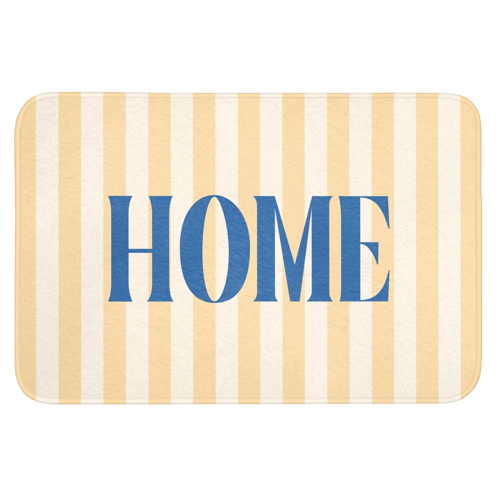 Tapis De Douche Rectangulaire 90x60 cm Bain Decoration Absorbant Antidérapant Lavable Non Slip Bath Mat Accessoire Baignoire Bleu - Jaune - Rayures - Accueil