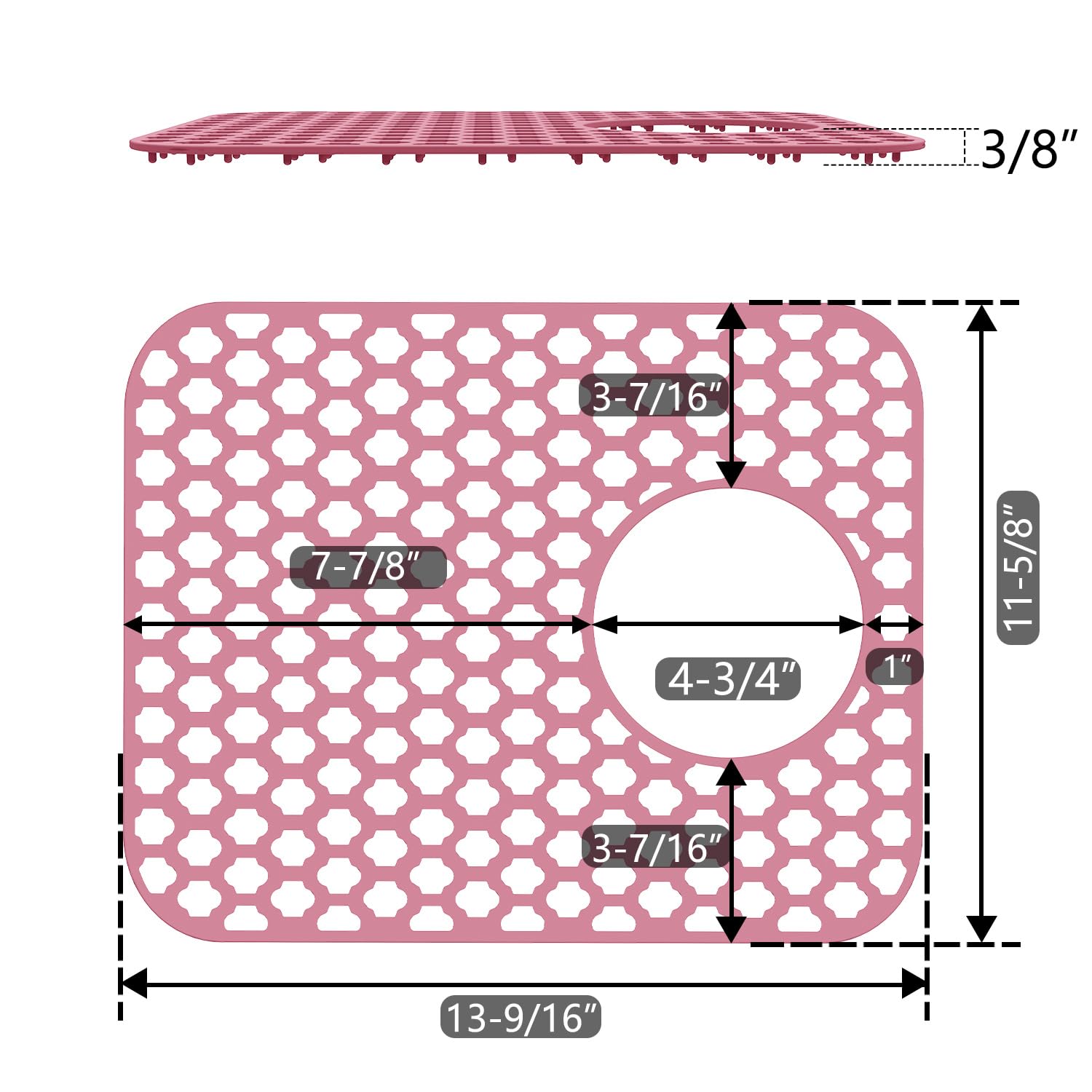 Paquete de 2 protectores de silicona para fregadero de cocina y baño, tapete de fregadero de 34,5 x 29,5 cm, antideslizante y duradero, protector de fregadero de silicona, drenaje trasero, color