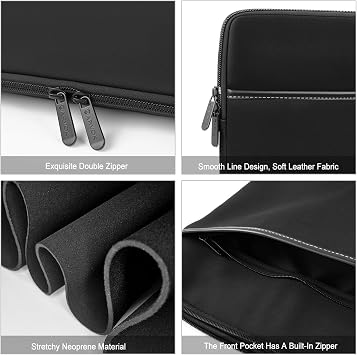 ARVOK Laptop Sleeve for MacBook Air/Pro 15-16 inch, Notebook Computer Tablet Pouch Cover for HP/Dell/Lenovo/Asus/Acer/Samsung, Water Resistant Neoprene Laptop Case with Pocket, Black (15 inch)