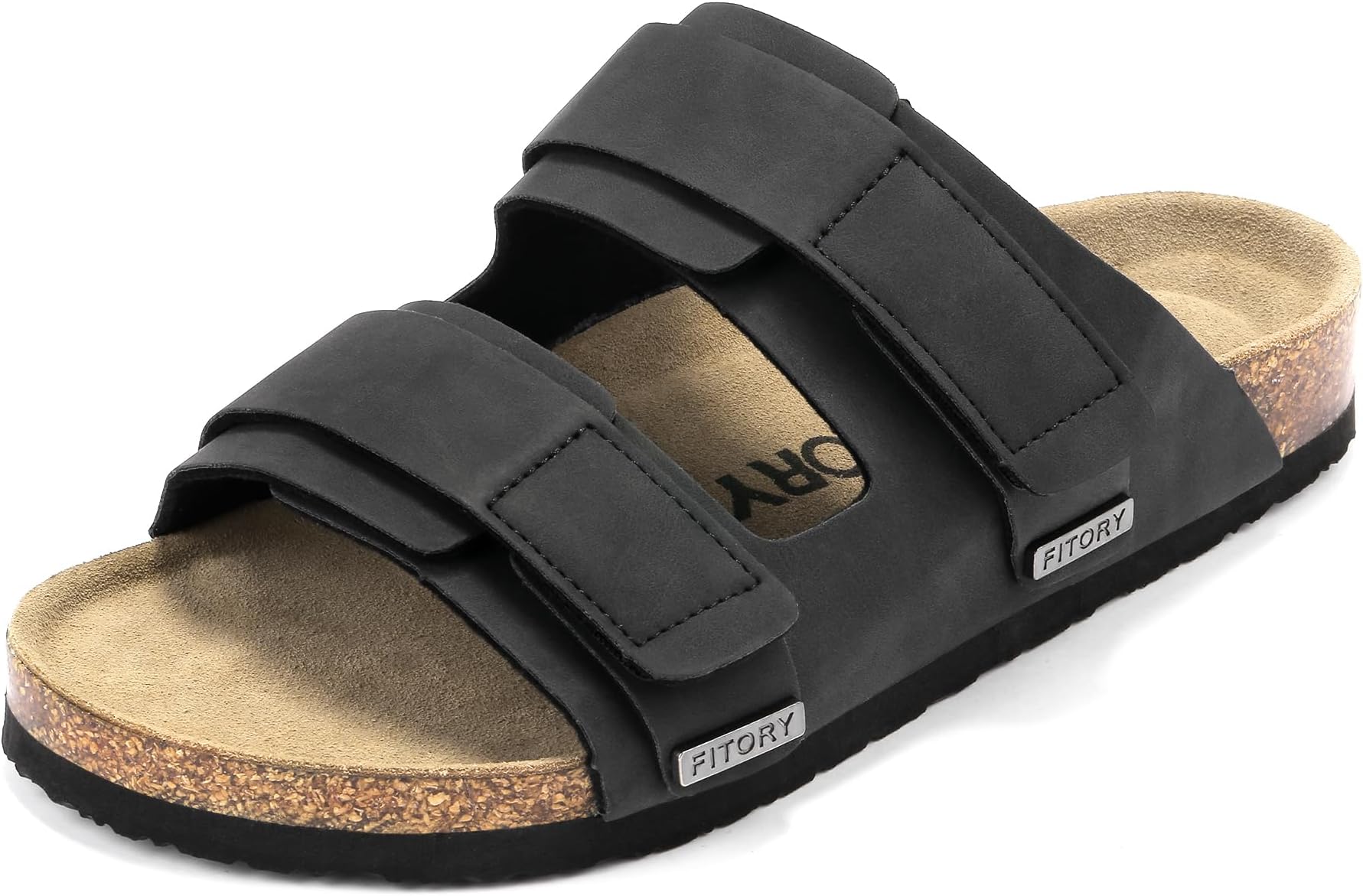 FITORYMens Classic Sandals with Two Straps Beach Slides for Summer Size 7-13.5