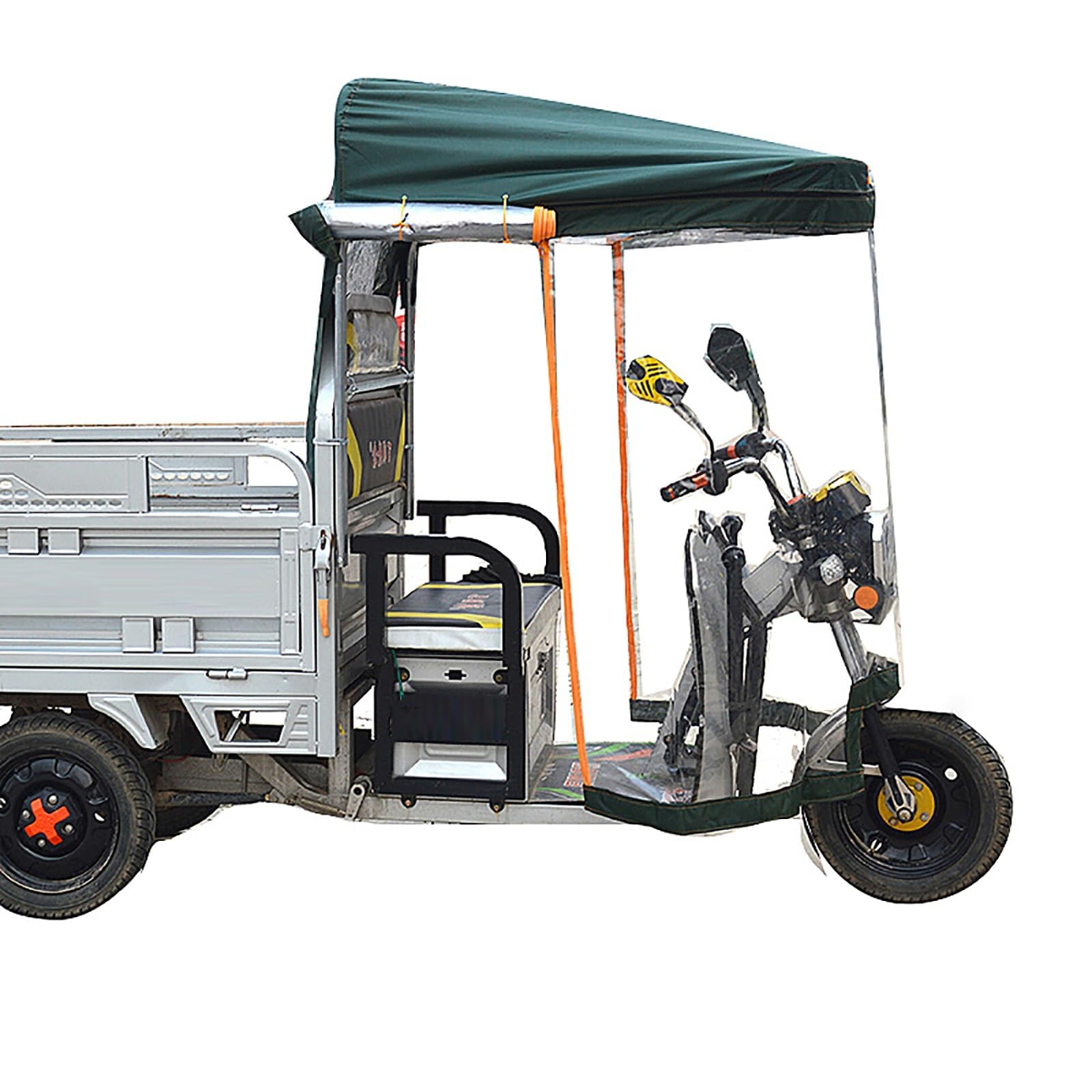 XNSHUNHOYN Windproof Electric Tricycle Cover, Reflective Tricycle Canvas Awning, Tricycle Frame Canopy, Adult Tricycle Cover,Electric Tricycle Protective Cover,Rain Sun Snow Proof,75cm/30in