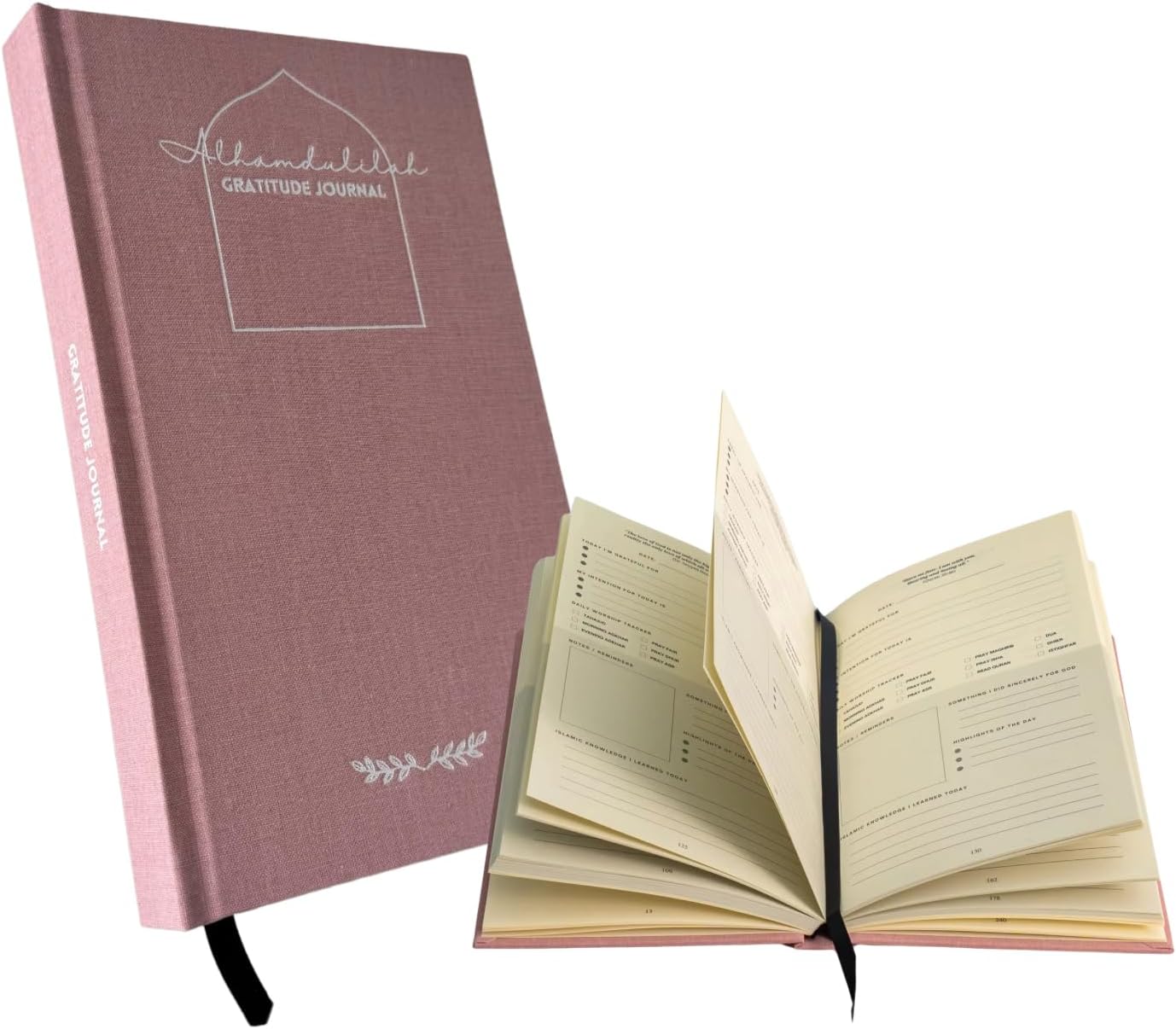 ALHAMDULILLAH JOURNAL: Daily Gratitude, Inspiring Quotes, Habit Tracker & Monthly Reflections - Wellness Gift for Muslim Men & Women, Great for Ramadan & Eid