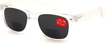 Clear Bifocal Outdoor Reading Sunglasses - Comfortable Stylish Simple Readers