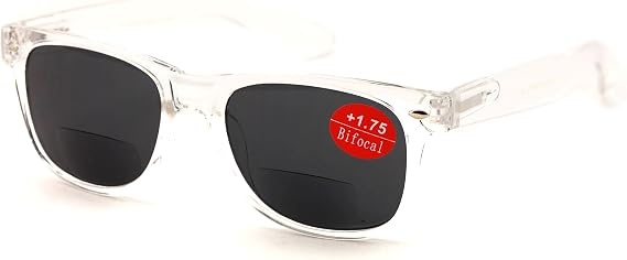 Clear Bifocal Outdoor Reading Sunglasses - Comfortable Stylish Simple Readers