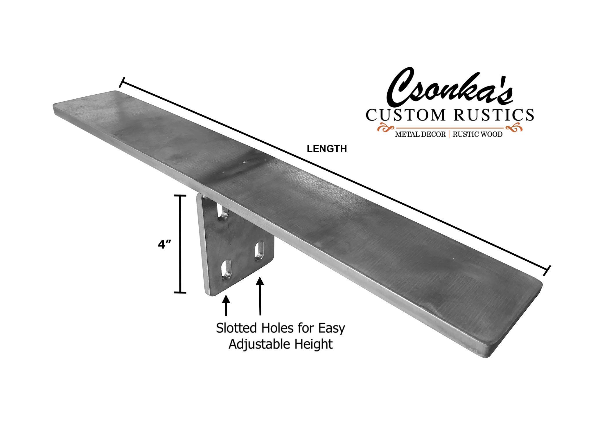 T Mount Countertop Bracket, Heavy Duty Contractor Grade 3" Wide 3/8