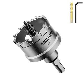 Mollom 2" 51mm Heavy Duty Carbide Hole Saw with 2 Pilot Bits | Industrial-grade Hole Cutters for cutting Stainless Steel,Mild Steel, Iron,Copper,Brass,Aluminum,Plastic