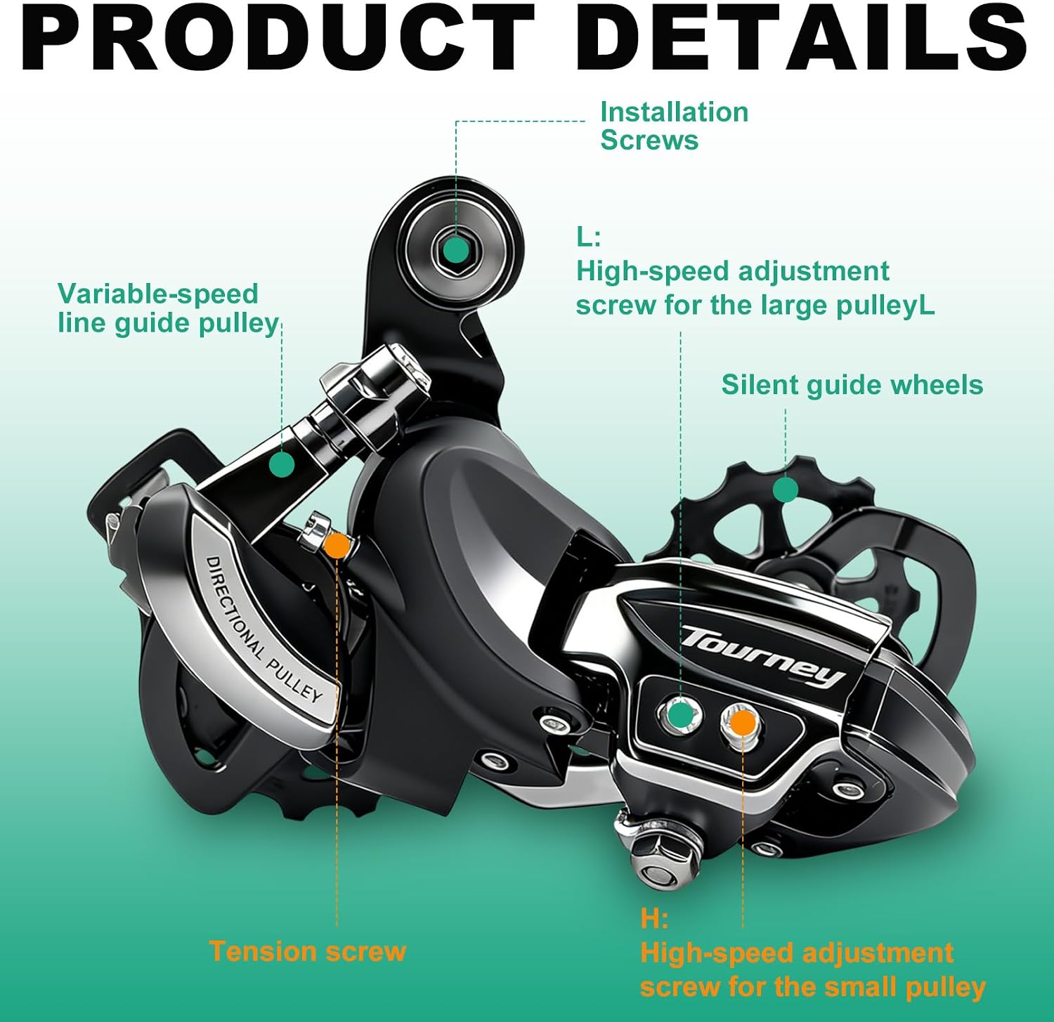 VERKSTAD Bike Rear Derailleur Tourney RD-TY500 6/7 Speed Derailleur Direct Mount for Mountain, Road,Trail,Folding,Commuter Bike