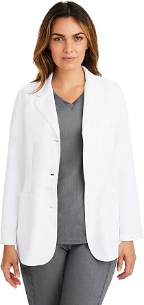 Healing Hands Womens Lab Coat with 4 Pockets, Moisture Wicking & 2-Way Stretch Fabric, Button Front Consultation Coat 5160