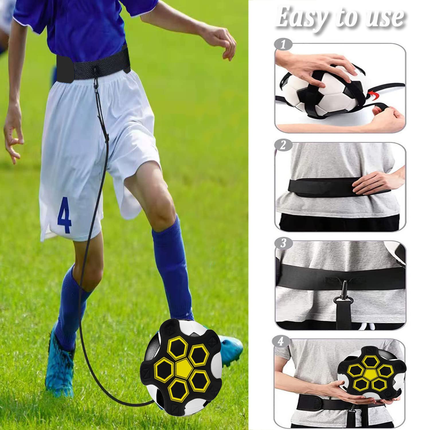 Piłka nożna Kick Trainer przyrząd treningowy do piłki nożnej/siatkówki, trening piłki nożnej dla dzieci, trener kicktrainer z regulowanym paskiem, pomoc w treningu piłki nożnej dla dzieci