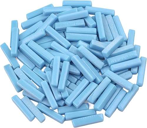Azulejos de mosaico azul para manualidades,Piezas de vidrio de mosaico de 5.29 oz,Tiras formas de azulejos de vidrio para manualidades,Suministros