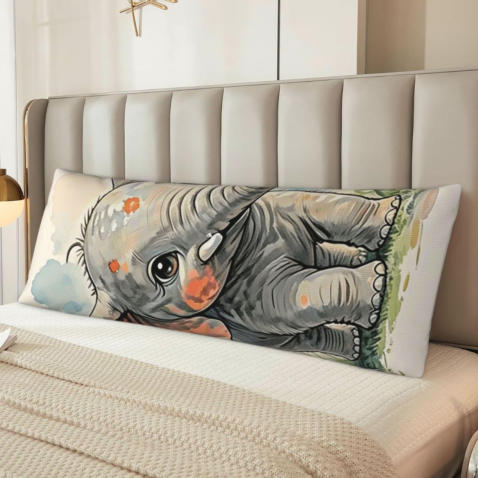 Elephants Body Pillow Cover with Hidden Zipper 54"X20",Ultra Soft Microfiber Long Pillow Case Decorative Bedding Pillowcase Cushion Cover Cases for Bedroom Couch Sofa,Home Gifts