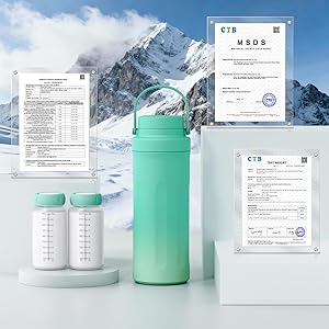 22oz Portable Breast Milk Cooler for Work & Travel, Breastmilk Cooler with 360 Total Cooling for 24 Hours & Leak-Proof Dual-Bottle for Breastfeeding Moms' All-Day Needs