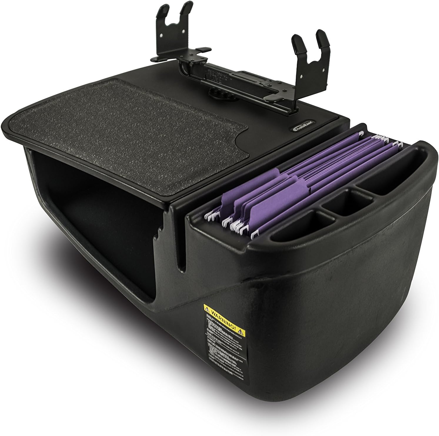 AutoExec AUE24004 Efficiency GripMaster Car Desk Black Finish with Printer Stand