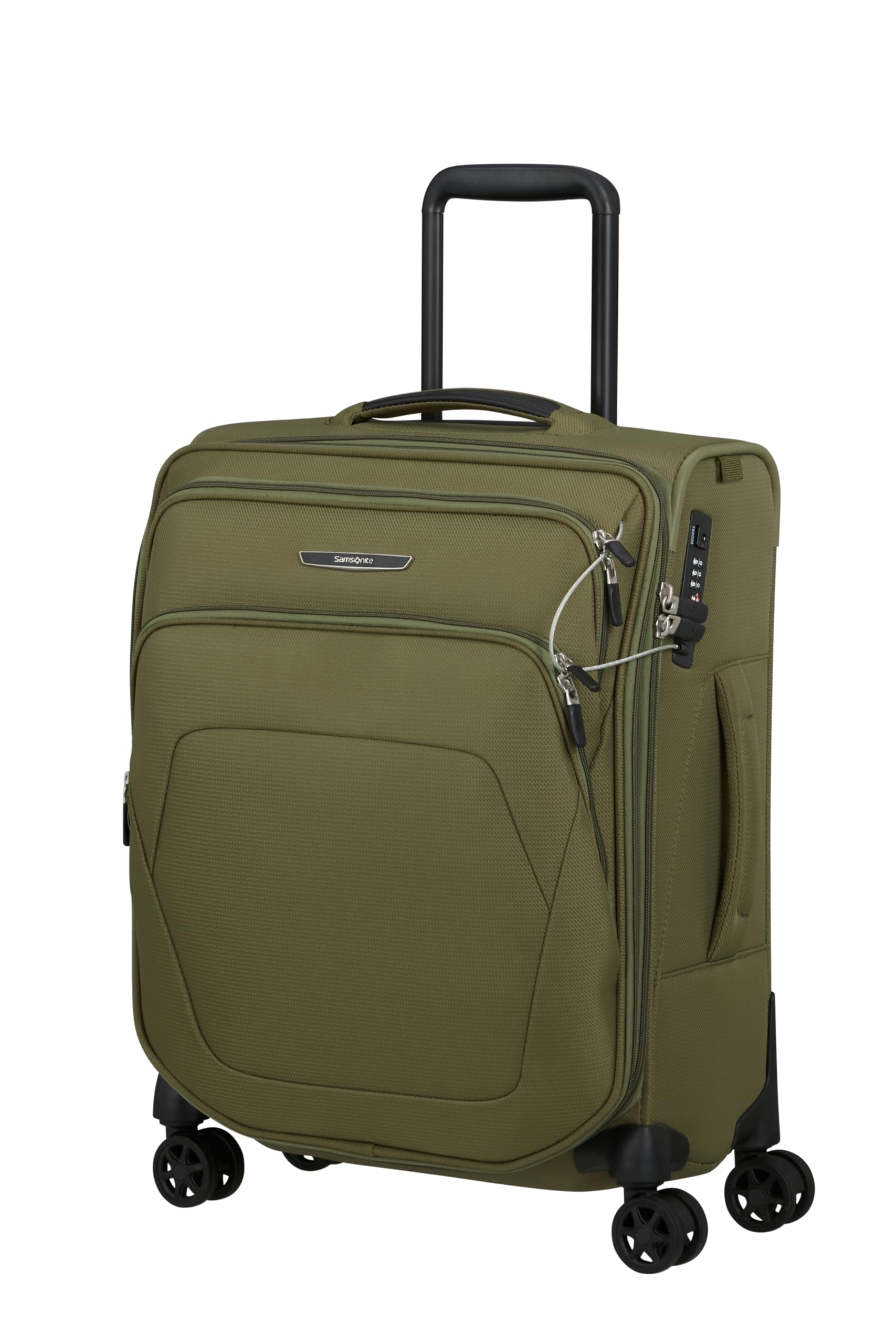 Samsonite Spark SNG Eco - Handgepäck Koffer 55 x 40 x 23 cm - Weichgepäck Kabinentrolley für EasyJet & die meisten Airlines, erweiterbar, 48/55L - Grün (Olive)