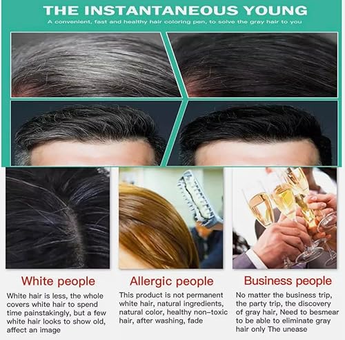 Miniatura 7 de Retoque de raíz cobertura instantánea de canas para mujeres y hombres, oculta la pérdida de cabello y el adelgazamiento del cabello, fácil