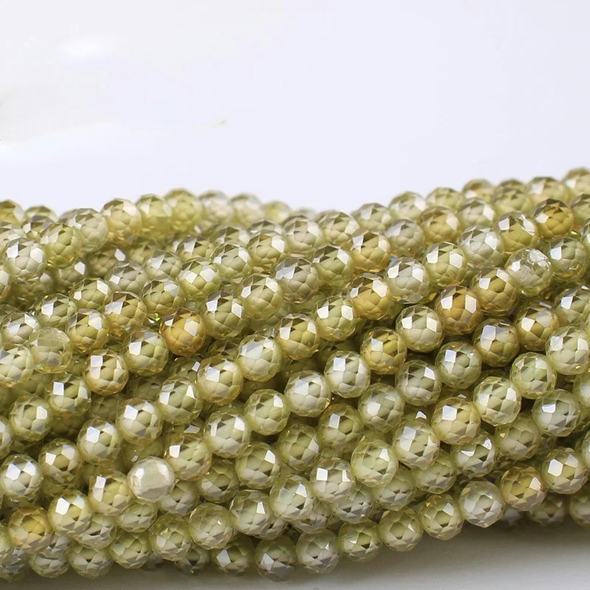 50 Fili 2 3 4 mm zirconi Naturali sfaccettati Gemme sciolte Perline di zircone per Accessori per la creazione di Gioielli-Cachi-2 mm (Circa 185 Pezzi