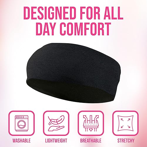 Miniatura 4 de Styla Hair Diademas elásticas para mujer, paquete de 10 bandas antideslizantes para la cabeza, ideales para spa, deportes, yoga, pilates, correr,