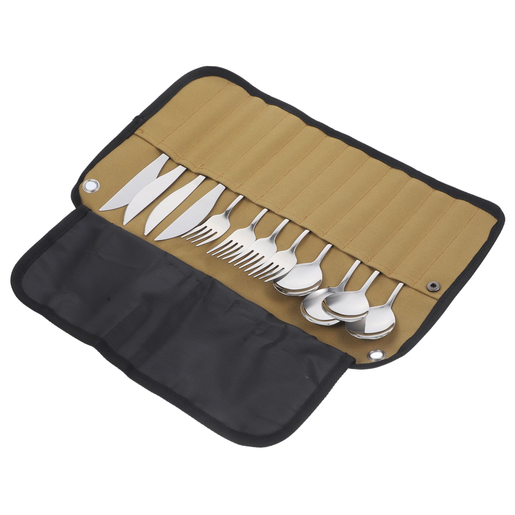 Ensemble de Vaisselle de Camping Portable 1 Set Pochette Roulée