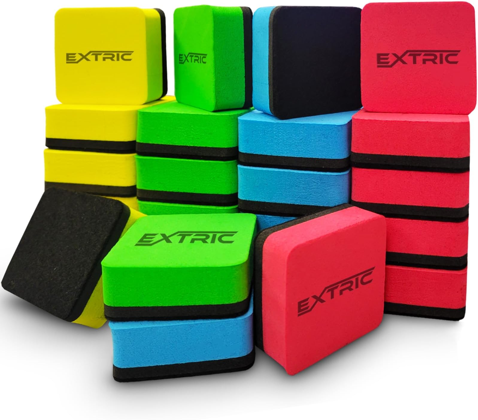 Dry Erase Eraser Mini Whiteboard Eraser 24 Pack Magnetic Dry Erase Board Eraser, Square Dry Eraser, Assorted Colors Dry Erase Erasers