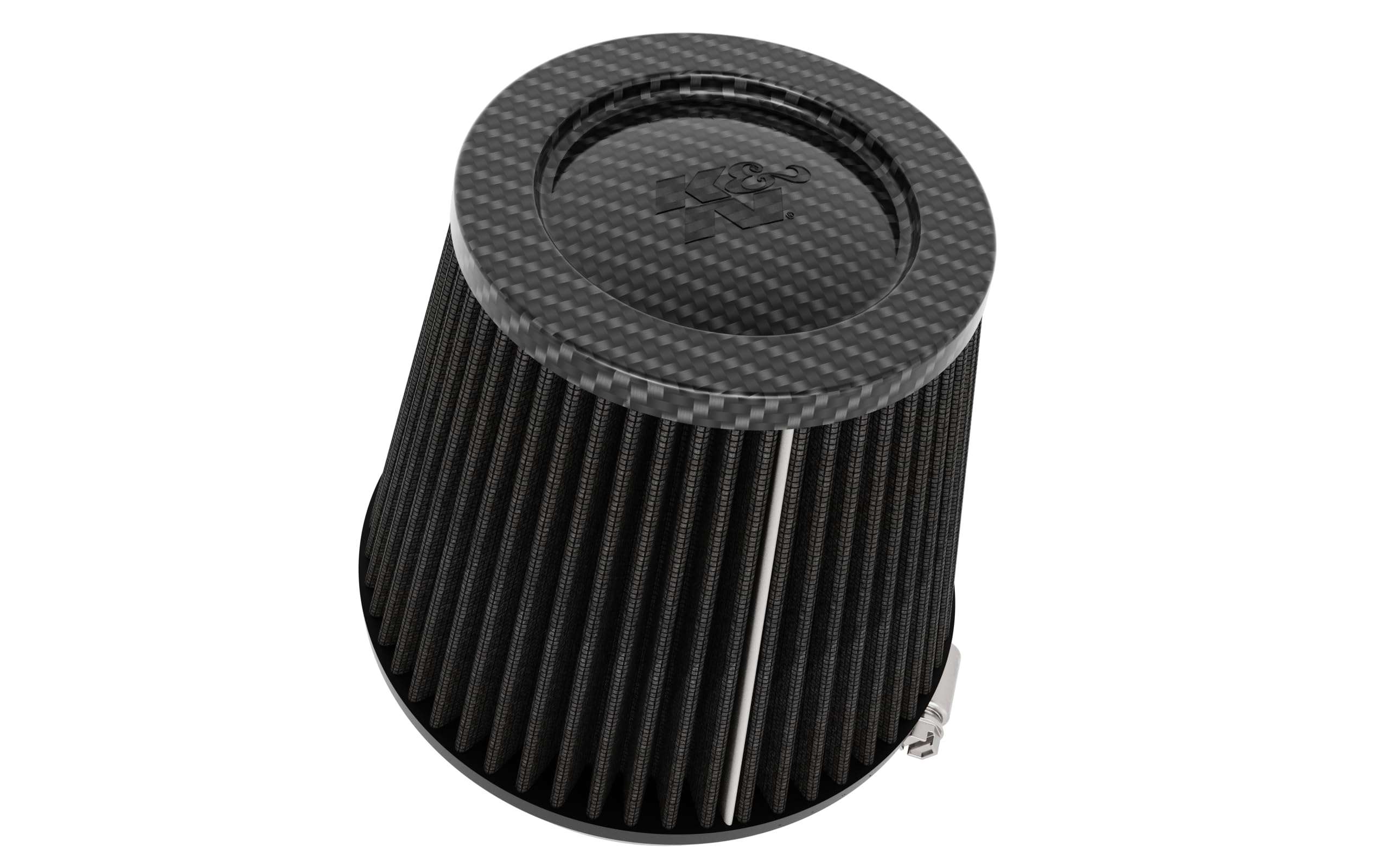 K&N Czarny Dryflow uniwersalny filtr powietrza, nasadka z włókna węglowego, kołnierz 127 mm, dolny 165 mm, pokrywka 114 mm, wysokość 143 mm (RP-3134HBK)