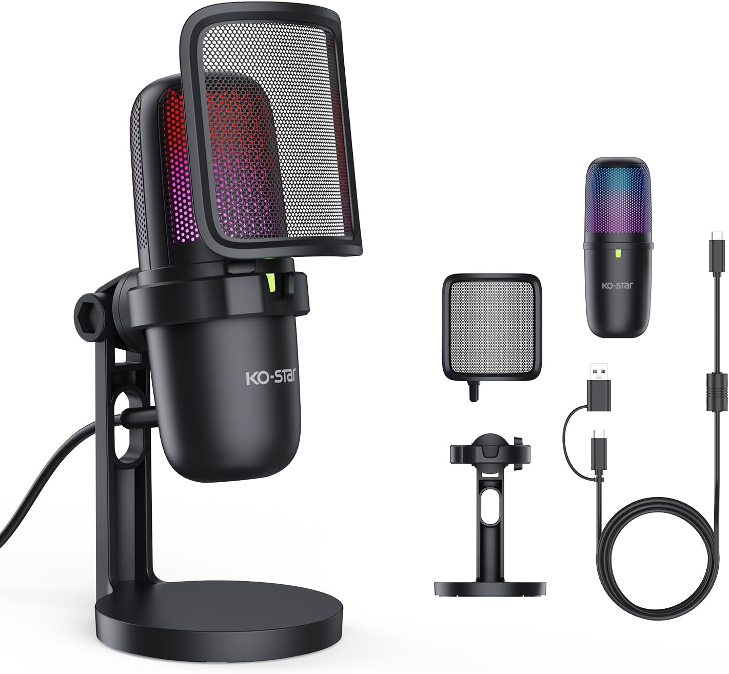 USB Condenser Microphone, Gaming Mic for PC/PS5 Podcast Streaming