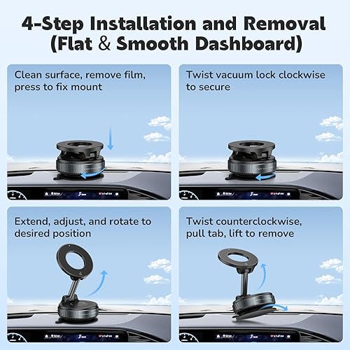 Miniatura 6 de Soporte mejorado para teléfono de automóvil, reforzado con 360, 98 libras, soporte de teléfono con ventosa ultra para soportes de teléfono celular