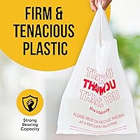 Vista 3 de Bolsas de plástico SheerDelight, 300 unidades de bolsas de agradecimiento, bolsas de plástico con asas para compras, comestibles, bolsa de plástico