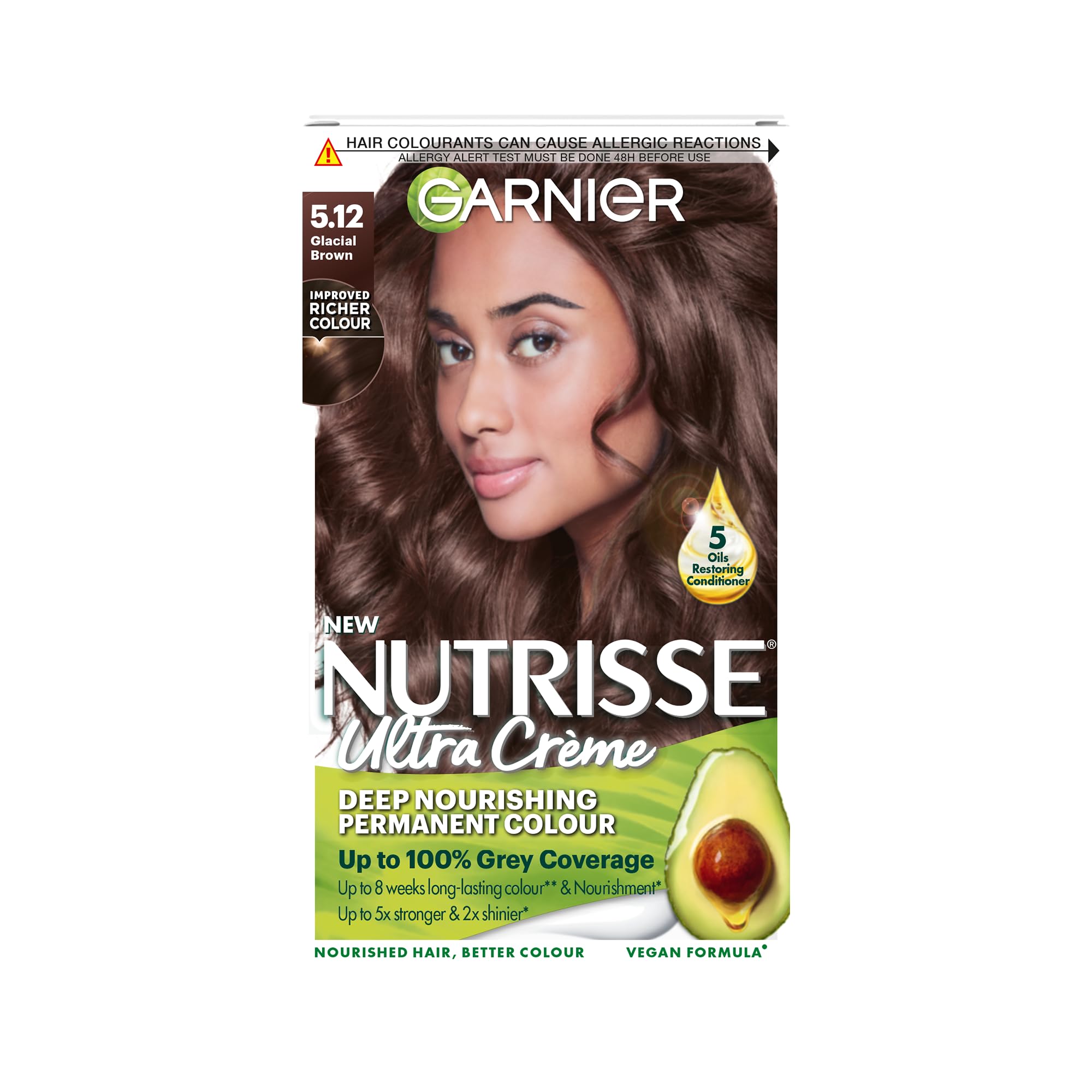 Garnier Nutrisse Permanent Hair Dye 5.12 Glacial Brown Permanent Hair Dye
