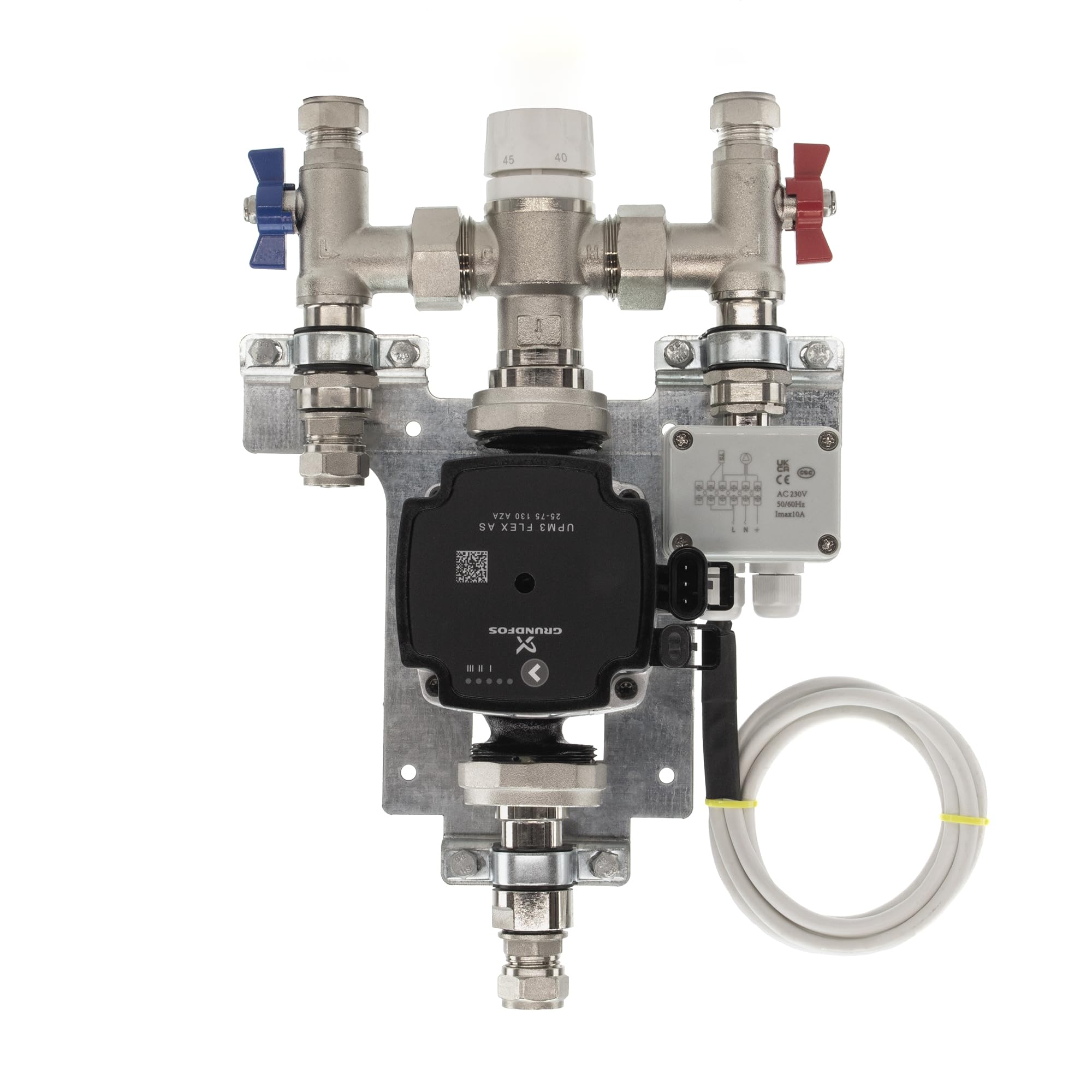 Kudos-Trading Water Underfloor Heating Manifold Kit – Easy Install, Durable Brass Components, Universal Compatibility, for Radiant Heating Systems, Includes Valves & Connectors (1 Port Kit)
