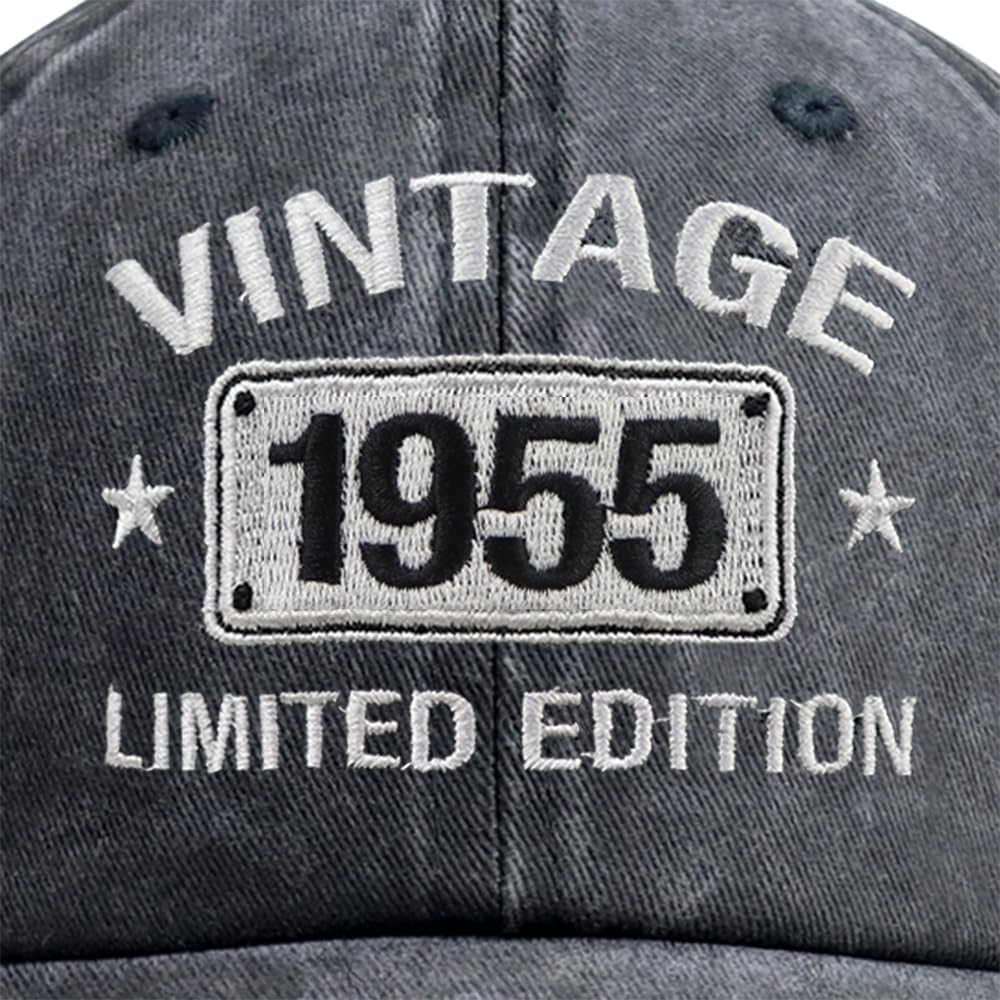 Vintage 1925-2005 Limited Edition Hats for Men Women, Personalized 20th-100th Birthday Gifts for Dad Mom Retirement - Image 2