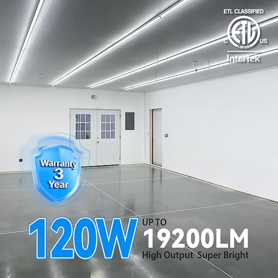 SHOPLED (10-Pack) 8FT LED Shop Lights, 120W 19200LM, 6500K V-Shape Linkable | High Output Super Bright, 8 Foot Shop Lights Fixture, T8 Integrated LED Tube Light for Garage Warehouse Basement, ETL