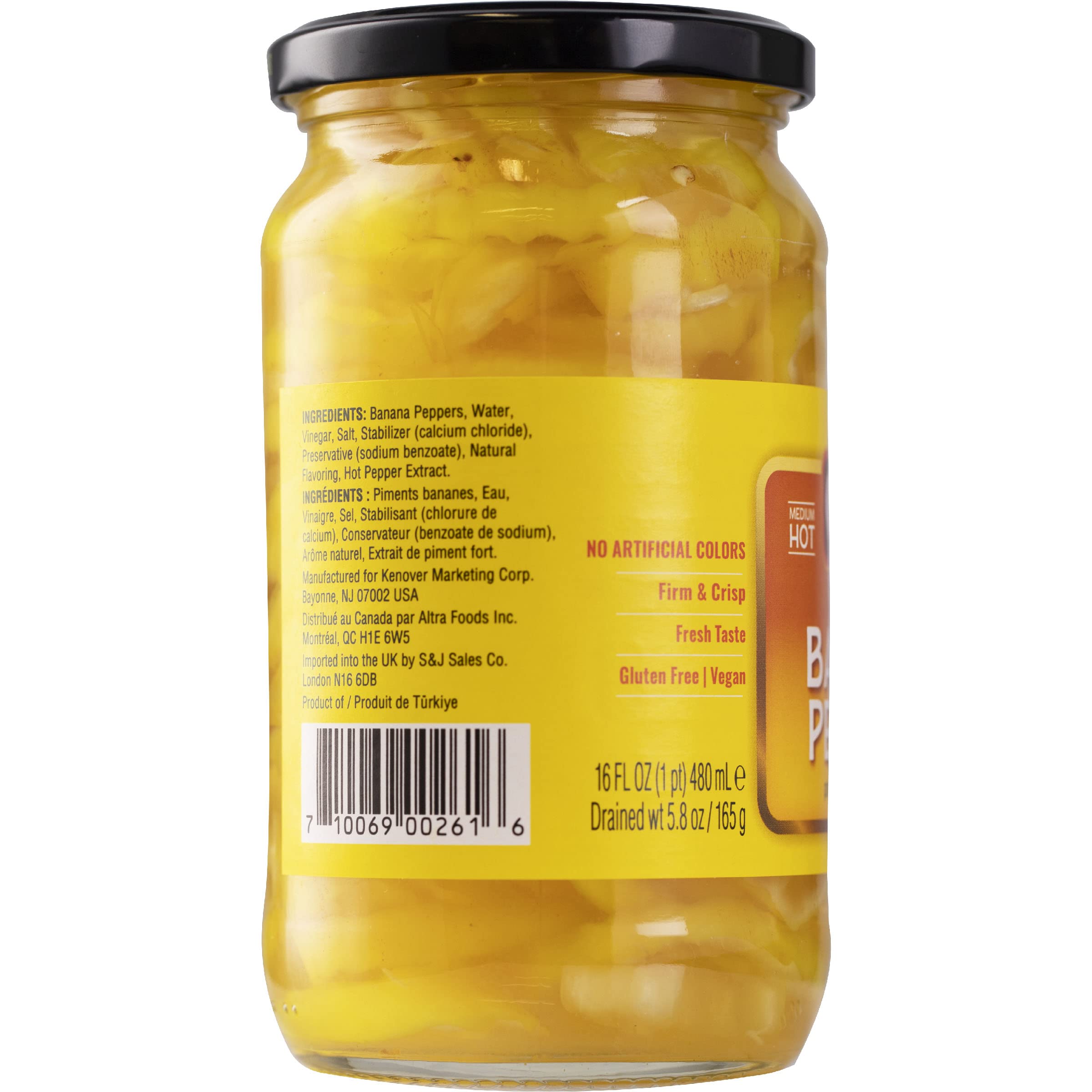 Gefen Deli Sliced Banana Pepper Rings, 16oz (2 Pack) | Mild Heat Hot Pepper Rings | No Stems | Perfect for Sandwiches, Salads, Nachos, and Delectable Appetizers | Certified Kosher