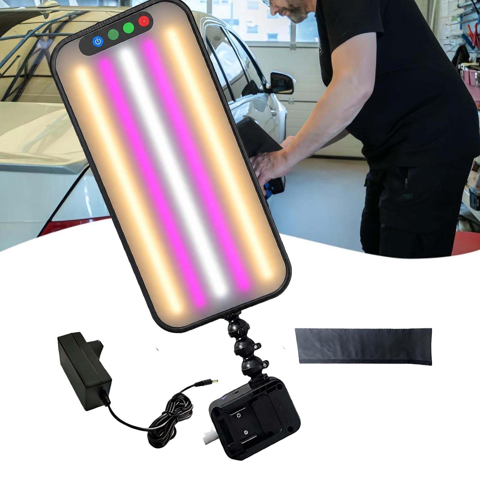 Car Dent PDR Light-5 Light Color Styles Adjustment | Paintless Dent Repair Tool| Car Dent Light Board Car Dent Tools- for Body Repair, Door Dings, Hail Damage, DIY Garage Mechanics A