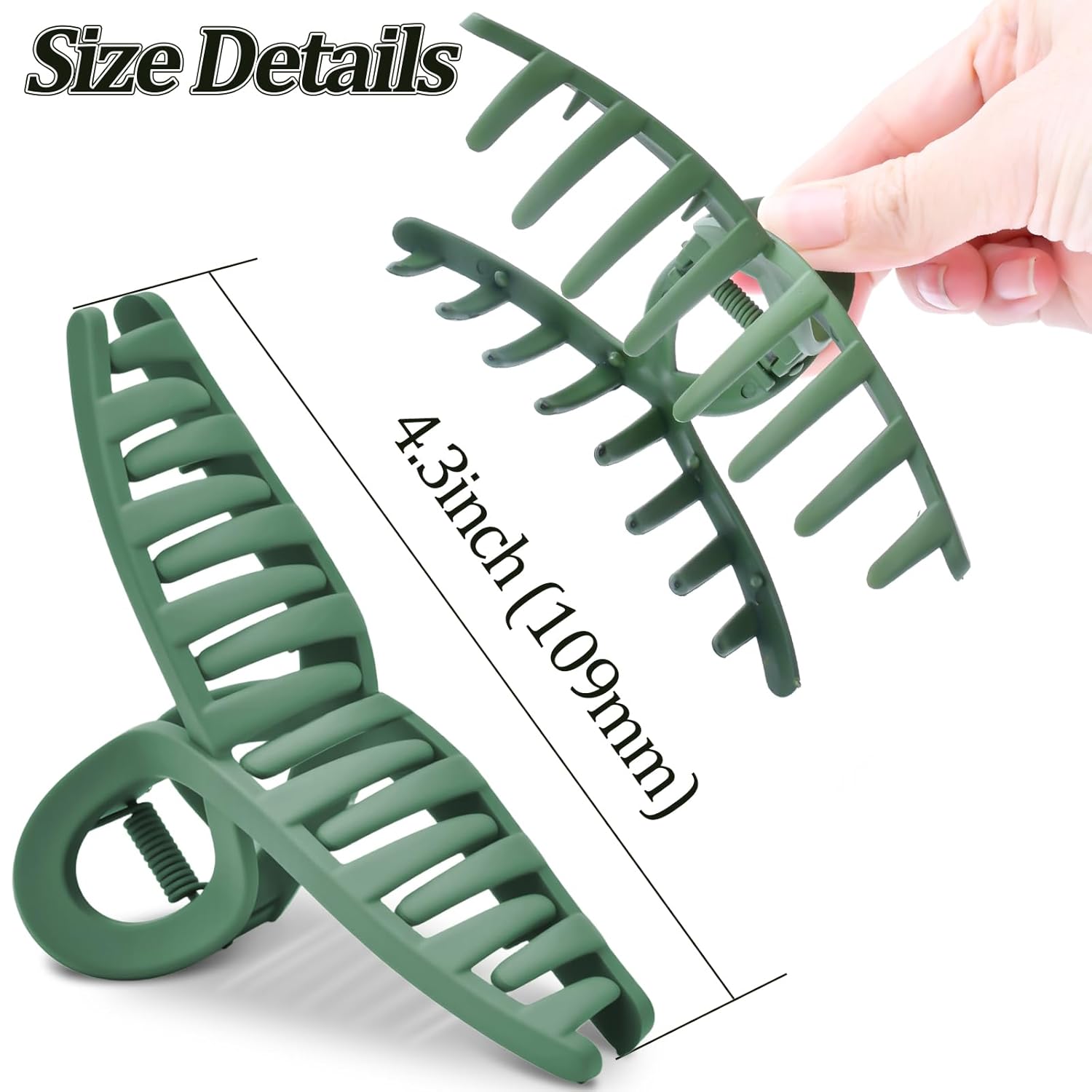 Hair Clips for Women, 6 Pcs Large Hair Claw Clips 4.3 Inch Non-slip Claws Hair Accessories for Women, Strong Hold Banana Clips for Thick Thin Hair - Image 3