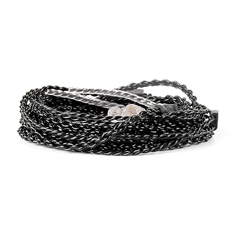 2 Meter QDC in Ear Monitor Cable CCA CRA IEM Extension Headphone Cable Cords for EDX PRO/Castor/KZ ZS10 PRO/ZAR/ZAX/ZAS/AS16/ZSNPRO, CCZ 4N OFC Silver-Plated Wire (Inky, Recessed 2 Pins, 3.5mm Plug)
