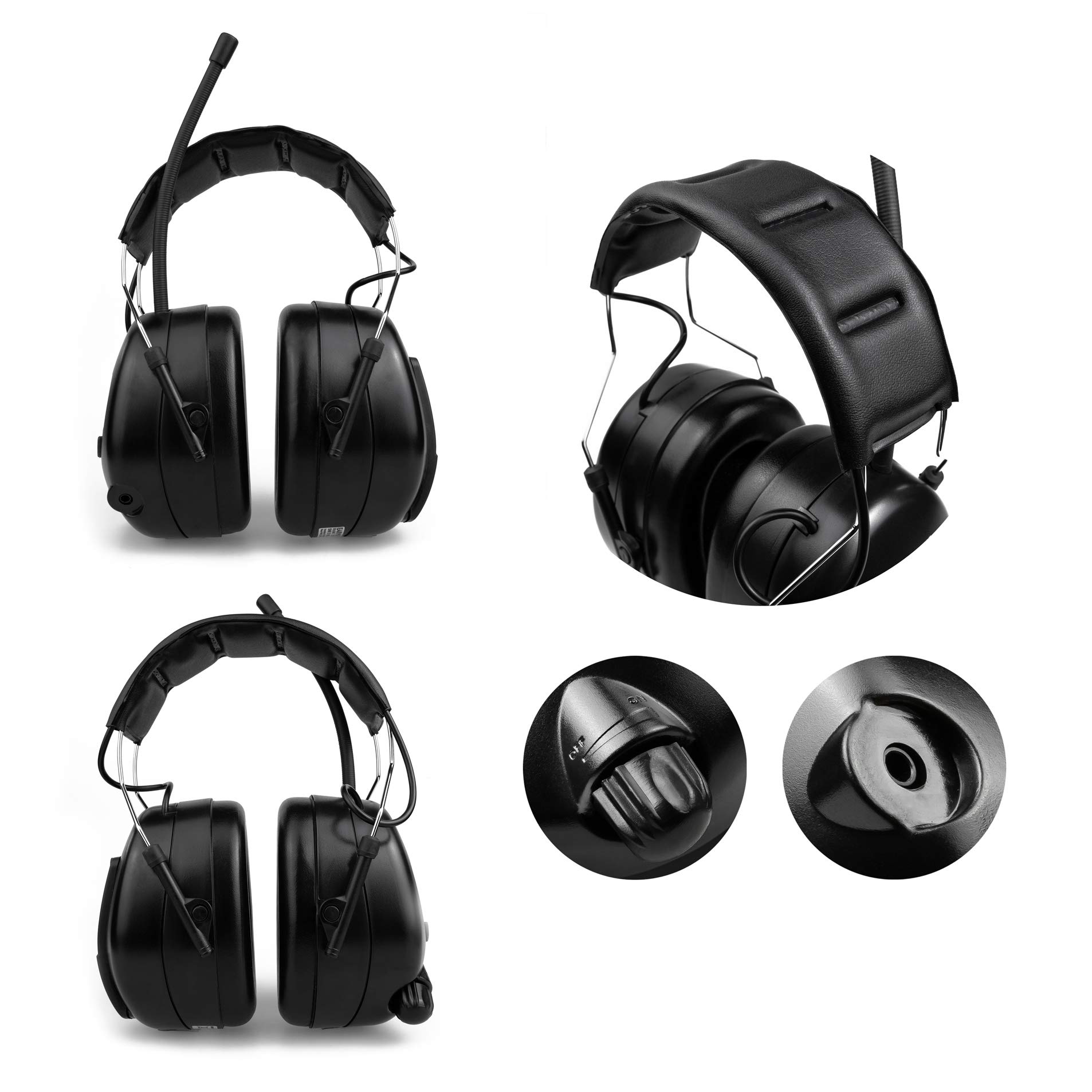 EARMUFF Gehörschutz mit AM/FM Radio, AUX Anschluss & 31 dB Dämmung | Radio hören & Musik vom Handy abspielen | elektronischer Ohrenschutz für Erwachsene | Schallschutz für Baustellen & Gartenarbeit