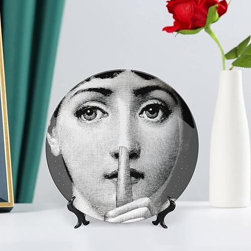 Miniatura 6 de Lina Cavalieri Plato decorativo Fornase para maquillaje de cara, para colgar en la pared, incluye soporte y gancho de resorte especial, estilo 9,8