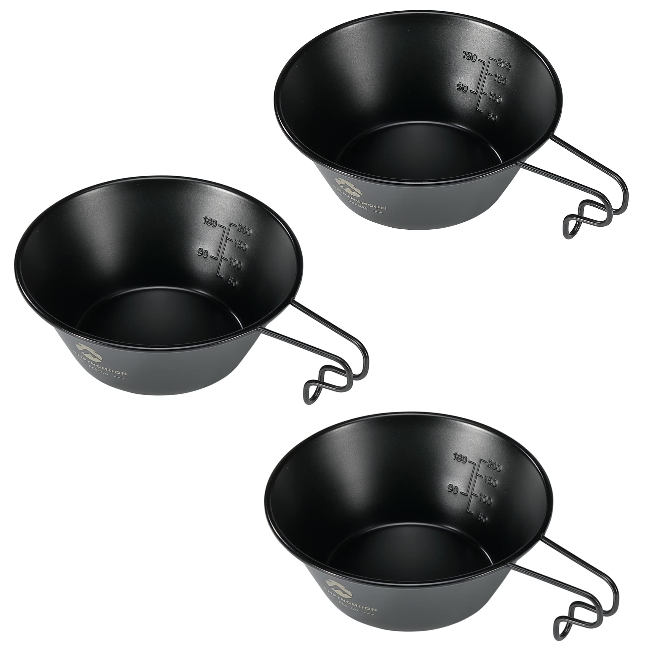 Camping Moon (キャンピングムーン) Shera Cup Black Shera Camping Cup Stainless Steel 310ml 3-Piece Set BKS-220-3P : Sports & Outdoors