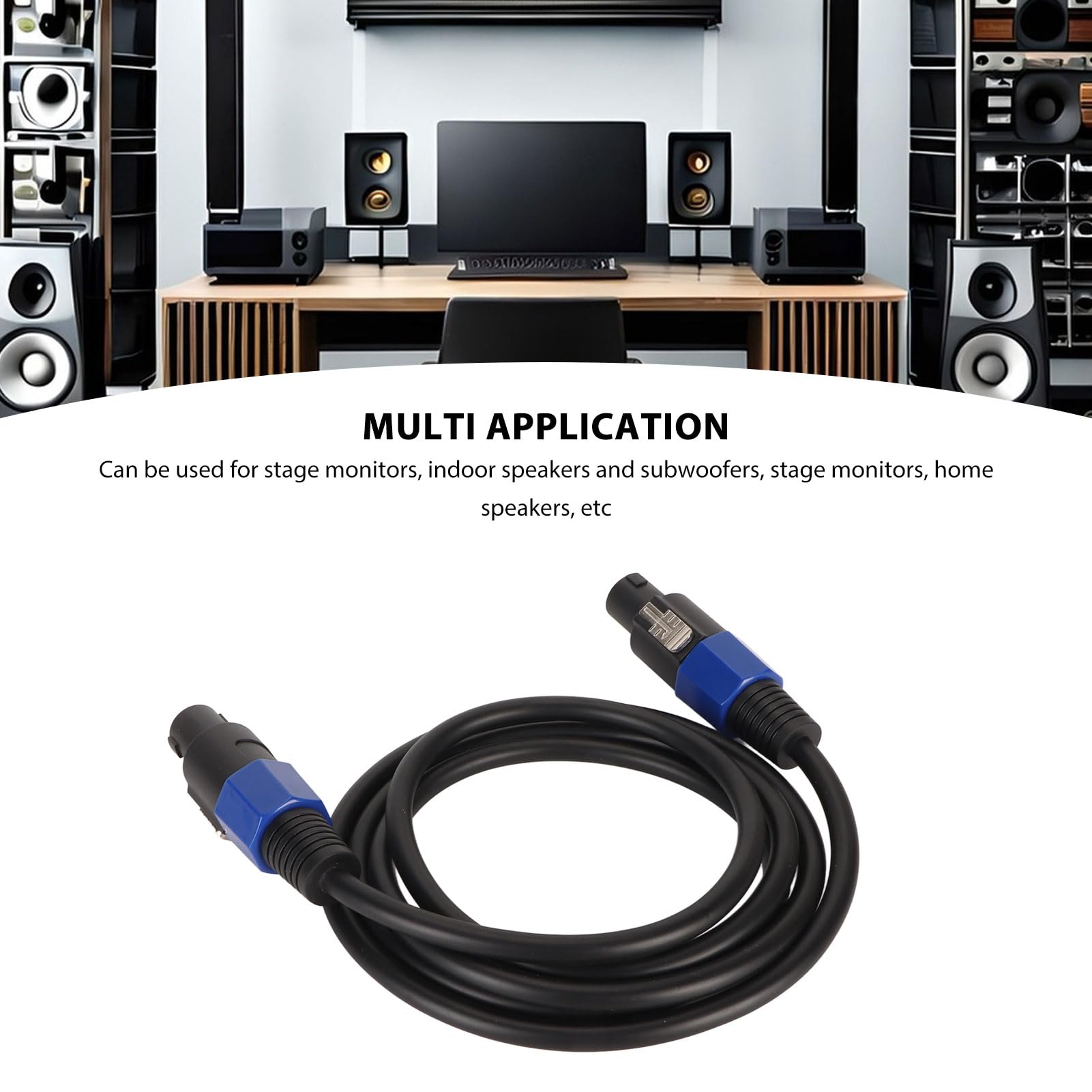 Cavo Speakon-Speakon, Cavo di Collegamento Altoparlante, Maschio-maschio, di Aggancio Twist Lock, Plug & Play per Altoparlante Subwoofer Stage Home (25FT)