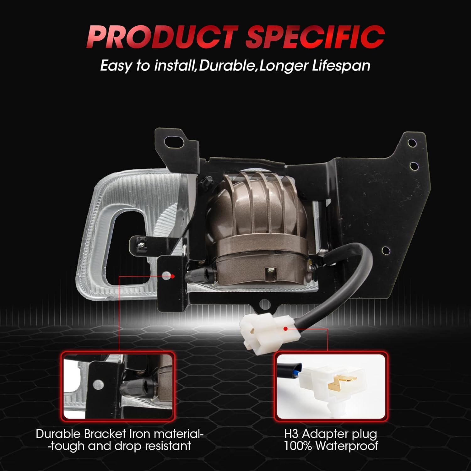 Fog Lights Assembly Replacement For 1992 1993 1994 1995 Honda Civic H3 Bulb Switch And Wiring Kit