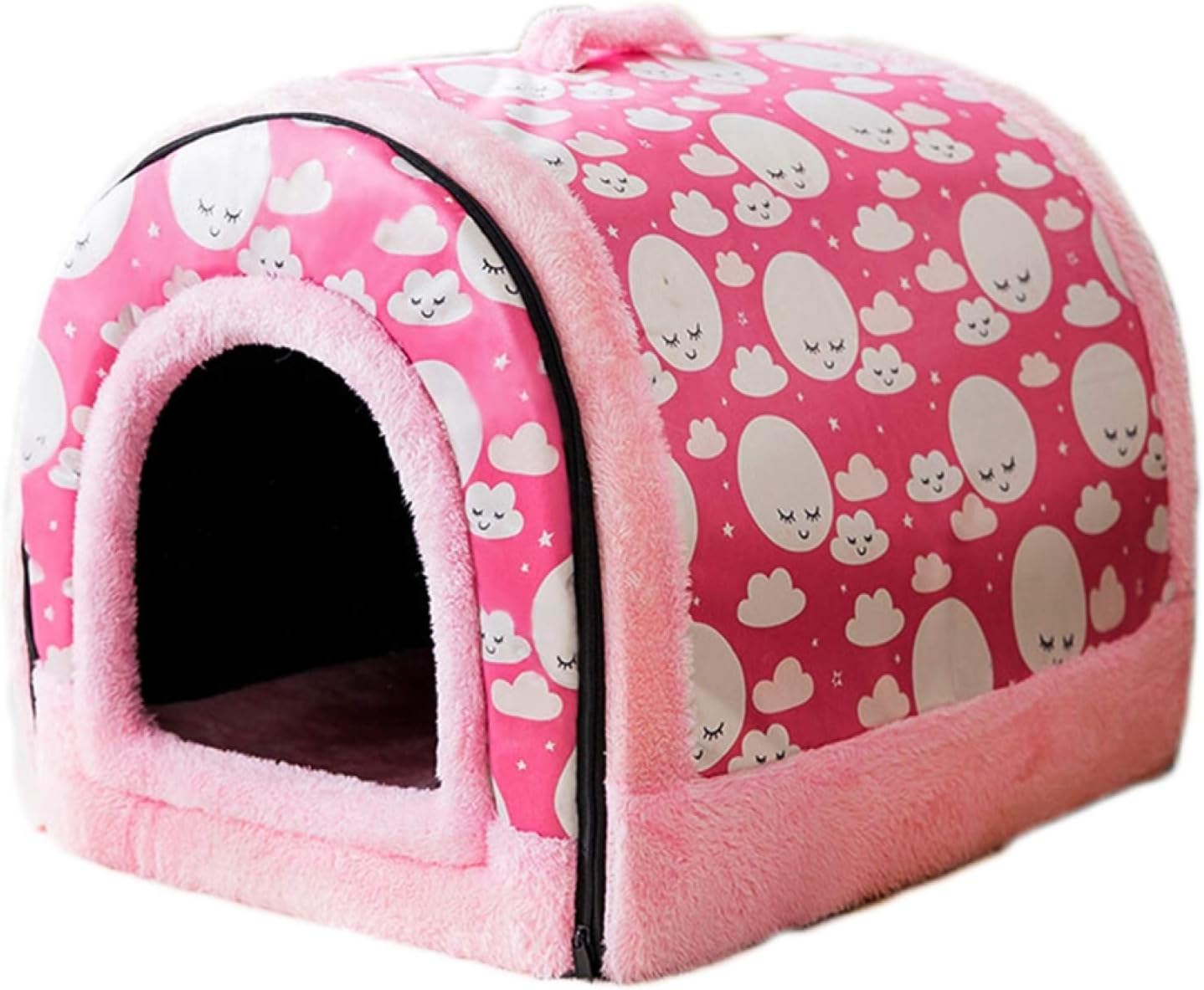 ペットベッド ピンク S ドーム型 ペットハウス 犬猫用 室内用 オールシーズン ふわふわ 犬小屋 猫 ベッド 寝床 猫用 おしゃれ 洗える 冷暖房 猫ハウス キャットハウス ハウス 小型犬 暖かい 犬 かわいい愛犬の一戸建て クッション Faz Co Zm