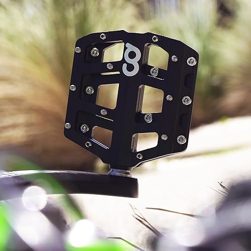 Miniatura 8 de CyclingDeal Flat Mountain BMXMTB - Pedales de rodamiento sellados de aluminio para bicicleta, pedales de plataforma de bicicleta grandes de 916