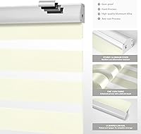 Vista 3 de Persianas tipo cebra sin cordones opacas (70 %) con control de luz, persianas enrollables de privacidad, cenefa de casete, cortinas de doble capa